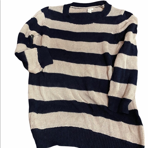 J. Crew Sweaters - J crew 3/4 sleeve striped sweater